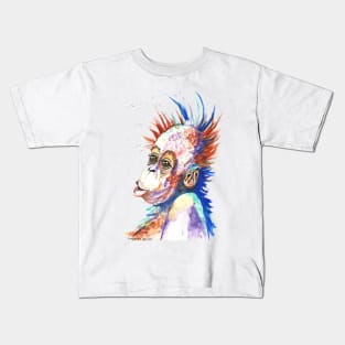 Cute Rainbow Orangutan Monkey painting Kids T-Shirt